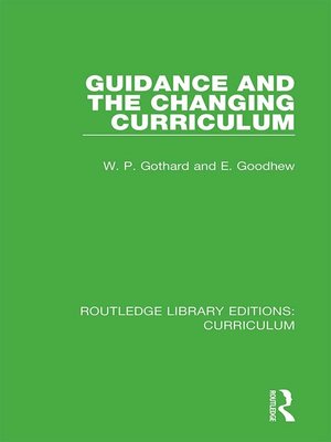 cover image of Guidance and the Changing Curriculum